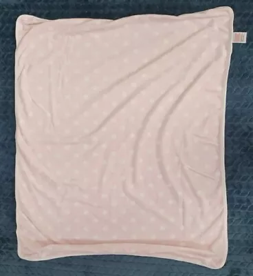 Mothercare Pram Blanket Pink White Spots Reversible Fleece Cotton 70x80cm • £20
