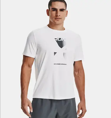 Under Armour Men's UA CoolSwitch Run Graphic T-Shirt 1372593 White NWT • $19.99