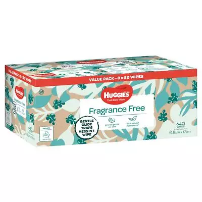 640 HUGGIES Thick Baby Wet Wipes Bulk Mega Pack Fragrance Free • $42.99