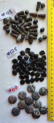 Reduced!! Bead Lot Black Beads Jasper Coins Leaves Jewelry Making Czech • $15.99