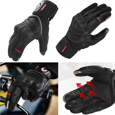 Windproof Motocycle Gloves Goat Leather Touch Screen Gloves Riding Wear Unisex • $23.99