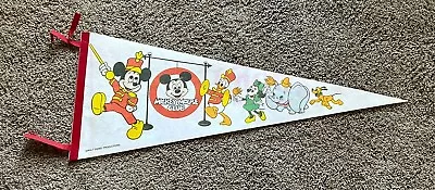 Vintage 1970's Walt Disney Mickey Mouse Club Gang Felt Pennant Flag Banner 30” • $19.99