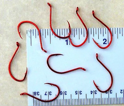 100 Matzuo 112060 Red Salmon Steelhead Octopus Fish Fishing Hooks Size 1 • $11.49