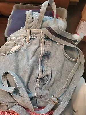 Vintage GAP Denim Hobo Satchel Purse Backpack Made From Old Jeans • $59