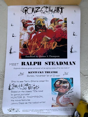 $40 • Buy Gonzo The Art Ralph Steadman Hunter S Thompson Book Singing Poster Fear Loathing