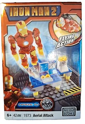 Marvel Mega Bloks IRON MAN 2 Aerial Attack Play Set With Minifigure - 1973 • £14.95