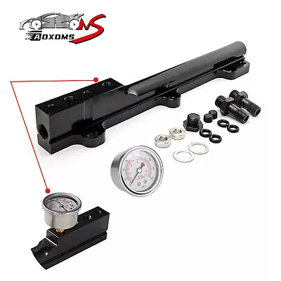 High Flow Fuel Rail W/Pressure Gauge For Honda D-Series D15B7 D15B8 D16A6 D16Z6 • $49.99