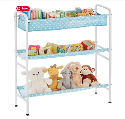 3 Tier Metal Frame Fabric Storage Unit Toys Books Craft Nappies Kids Baby Change • £22.99