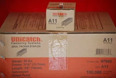 A11 3/8  (T50) Galvanized Staples 20 Boxes 5000 Box 100000 Case Unicatch • $95