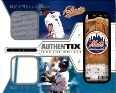 2004 Fleer Authentix Game Jersey Dual Baseball Card #JRJP Jose Reyes/Juan Pierre • $7