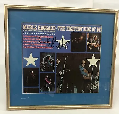 Framed And Autographed Merle Haggard Album The Fightin' Side Of Me • $236