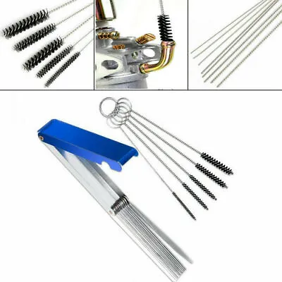 Carburetor Carbon Dirt Jet Cleaner 10 Cleaning Needles 5 Brushes Tool Kits • $8.39