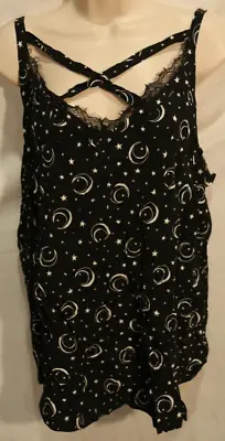 Women's Hot Topic Moon And Stars Strap Front Tank Top Plus Size 0 NWT • $24.99