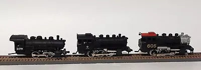 Lot Of THREE HO-Scale Locomotives 2-6-0 (PRR And ATSF) + 0-4-0 (UP) Need TLC • $45