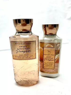 Two Pcs Bath & Body Works SWEET CINNAMON PUMPKIN 2 Pc Set Body Lotion Body Wa • £20.74