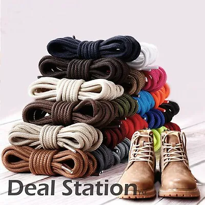 Shoe Laces Round Coloured Shoelaces Trainer Boot Football Running Hiking Quality • £2.29