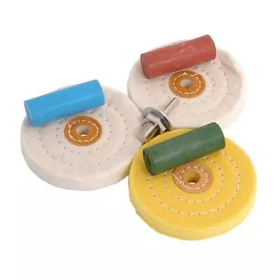 7pc Metal Cleaning Polishing Buffing Wheel Set Pads With Polishing Compound  • £12.49