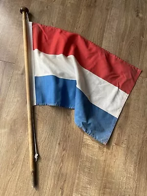 Vintage Maritime Dutch Shipmate Boat Flag Holland Wooden Canvas Sailing • £20