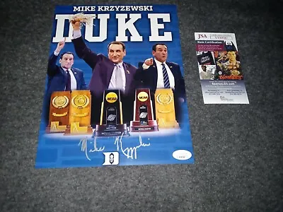 Mike Krzyzewski Signed 8x10 Duke Blue Devils Jsa • $120