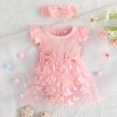 Newborn Baby Girls Short Sleeve Summer Clothes Outfits Floral Jumpsuit Dress Set • $27.27