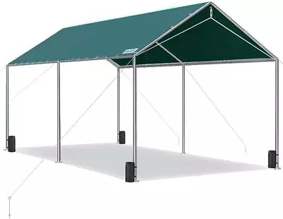 Quictent 10'x20' Heavy Duty Carport Canopy Car Shelter Garage Boat Cover Green • $199.99