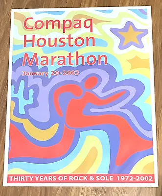 COMPAQ Computer HOUSTON MARATHON 30 Years Running 1972-2002 Vintage Wall Poster • $118.75