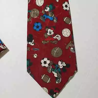 Mickey Unlimited Sports Men's Necktie Red With Black & White  • $6.99
