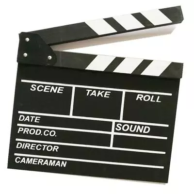 12 X11  Movie Film Clap Board Wooden Movie Clapboard Film Clapper Board Black... • $10.44