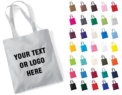 Personalised Tote Bag Custom Photo Text Or Logo Canvas Shopping Bag Printed • £10.99