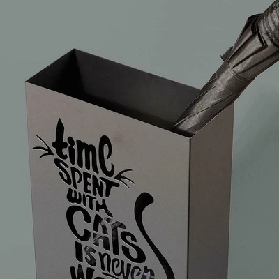 $59.99 • Buy Cat Metal Modern Umbrella Stand Holder Black Umbrella  Garden Outdoor Parasol Ba