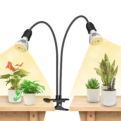 £29.99 • Buy SANSI LED Plant Grow Light Bulb 2 Heads Sunlike 20W Full Spectrum Indoor Plants