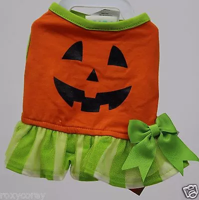 Halloween Martha Stewart Orange Green Pumpkin Pet Dog Tutu Dress Size XSmall • $21.99