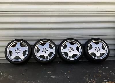 MERCEDES-BENZ 4 MONOBLOCK AMG STYLE CHROME 18  WHEELS RIMS With TIRES 225/40ZR18 • $600