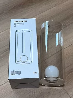 Ikea VARMBLIXT Vase W/Ball Clear Glass/White 9 ¾  Limited Great Gift - NEWOpe • $34.99