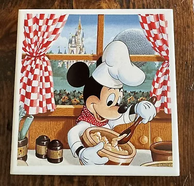 Disney Mickey Mouse Baking Ceramic Tile Trivet Hot Plate 6  Vintage • $14