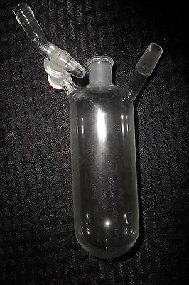 Ace Glass 2-Neck Schlenk 200mL AirLess Reaction Flask Glass Stopcock 14/20 GL-14 • $41.99