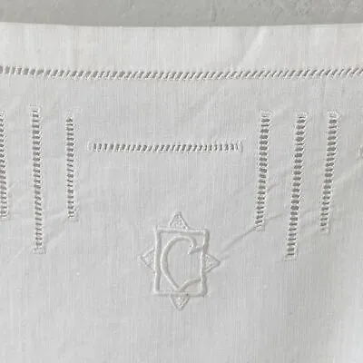 Vintage Cotton Night Slip Ladderwork Detail French Workwear Lace Cotton Slip 19 • $45