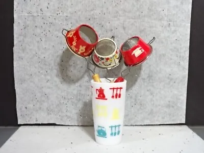 Hazel Atlas Fire King Anchor Hocking Vintage Utensil Holder Milk Glass Tumbler!! • $29.99