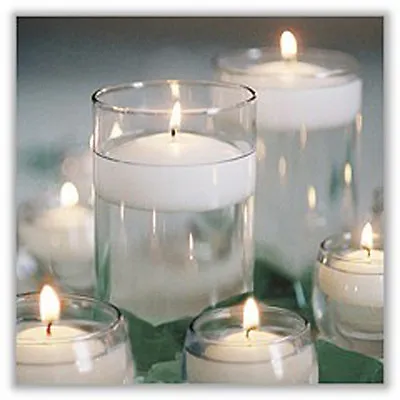 60 BIG Wide 8cm Floating White Wax Candle 5 Hour Burn Wedding Party Birthday • $106.86