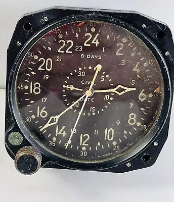 Aircraft Clock 8-day Civil Date Indicator Aeronaval (CDIA) Waltham WWII Works! • $297.50