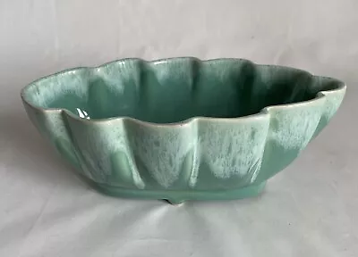 Vintage USA Ruffled #708 Green Drip Footed Planter (K65) • $9.95