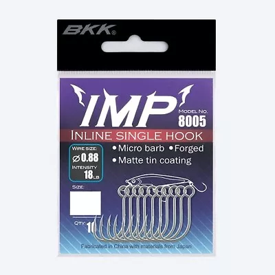 Brand New - BKK IMP 8005 Inline Single Fishing Hook - Choose Size • $9.55