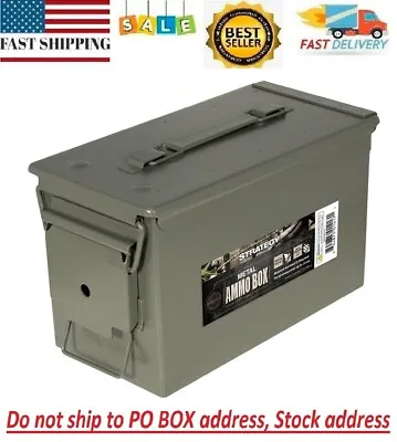 50 Cal Metal Ammo Can 1-Pack – Military Steel Box Shotgun Rifle Gun Ammo Storage • $19.97