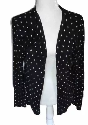 Merona Women's XL Long Sleeve Button Up Cardigan Black And White 1365 See Desc • $8