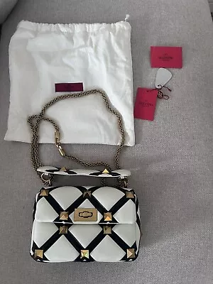 Authentic Valentino  Garavani Roman Stud Bag -  White  With Gold Studs • £500