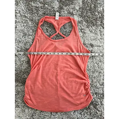 Marika Womens Tank Top Coral Space Dye Sleeveless Scoop Neck Cutout Racerback S • $9.74