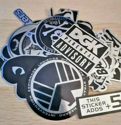 Black And Silver Stickers - Board Bike Guitar Luggage Craft Scrapbooking. • £1.35