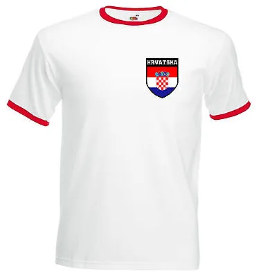 £12.58 • Buy Croatia Croatian Hrvatska Soccer Football Crest T-Shirt  Jersey - All Sizes