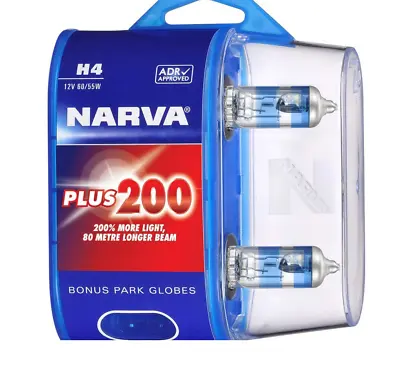 Narva H4 Headlight Globes Pluss 200 12V 60/55W 48392BL2 • $59