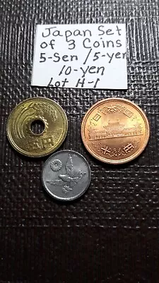 $2.99 • Buy Japan Old Money  Set Of 3 Japanese Coins   5 Sen / 5 Yen / 10 Yen  Unc.  Lot H-1